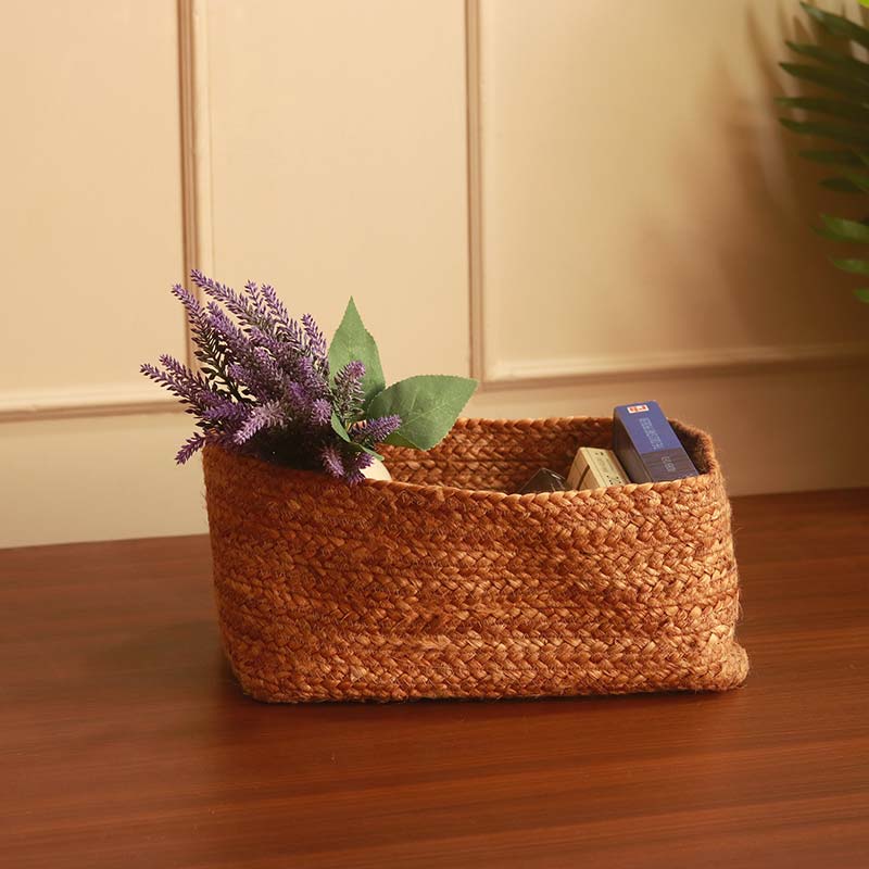 Magazine Jute Basket In Natural Color