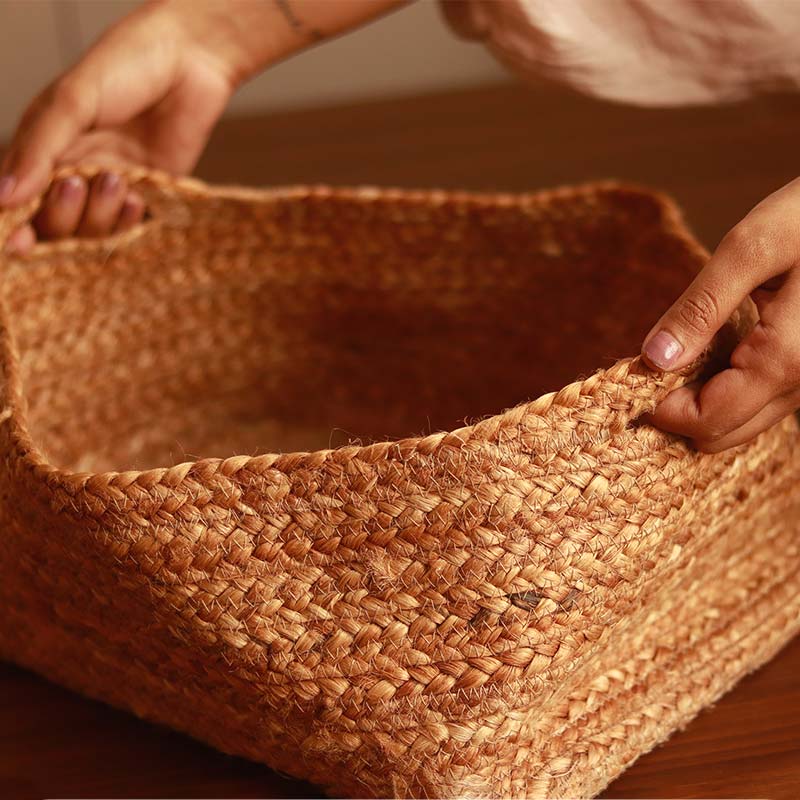 Magazine Jute Basket In Natural Color