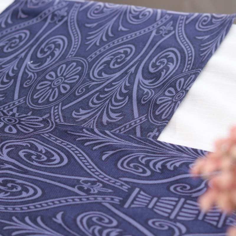 Blue Patterned Cotton Table Runner Set of 3