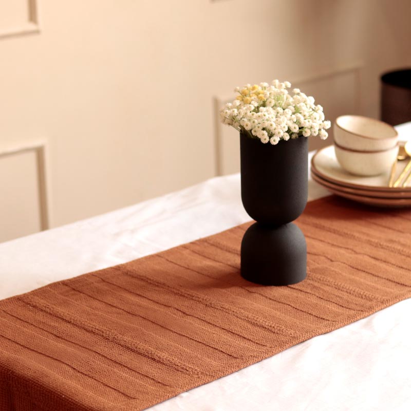 Rust Cotton Textured Table Runner | 72 x 12 inches