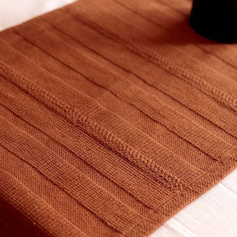Rust Cotton Textured Table Runner | 72 x 12 inches