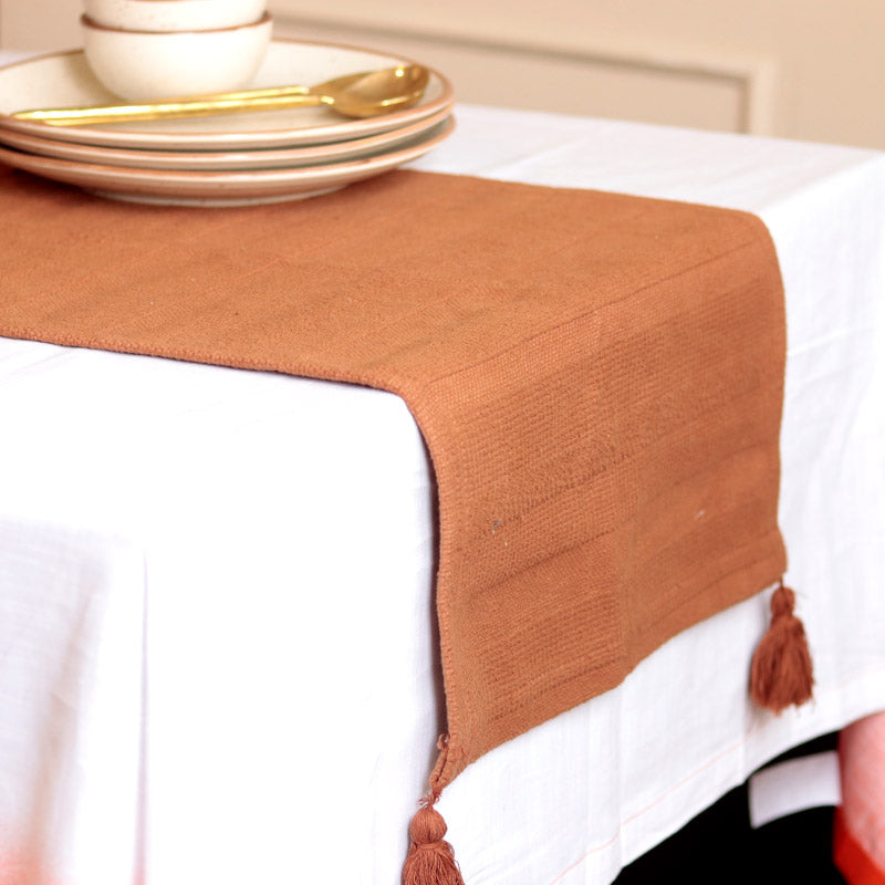 Rust Cotton Textured Table Runner | 72 x 12 inches