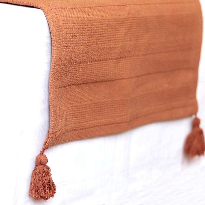 Rust Cotton Textured Table Runner | 72 x 12 inches