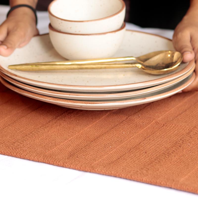 Rust Cotton Textured Table Runner | 72 x 12 inches