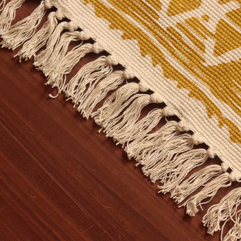 Lime Green Ethnic Accent Floor Mat | 34 x 21 inches