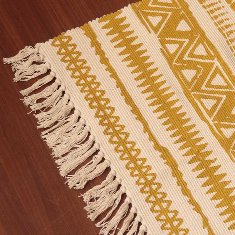 Lime Green Ethnic Accent Floor Mat | 34 x 21 inches