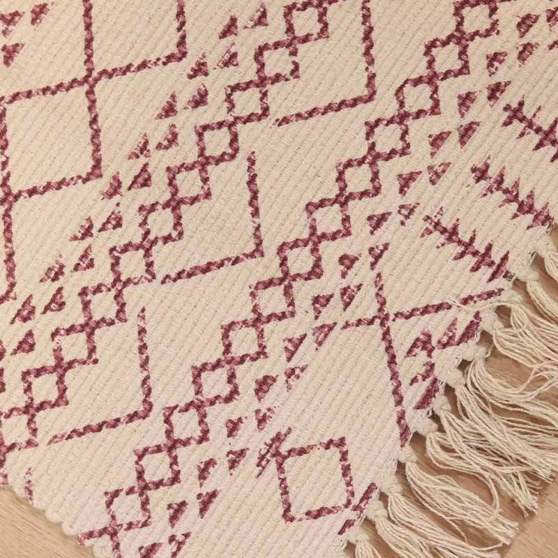 Coral & White Accent Floor Mat | 34 x 21 inches