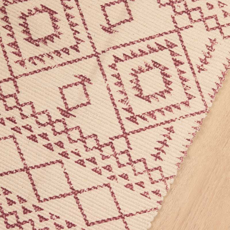 Coral & White Accent Floor Mat | 34 x 21 inches