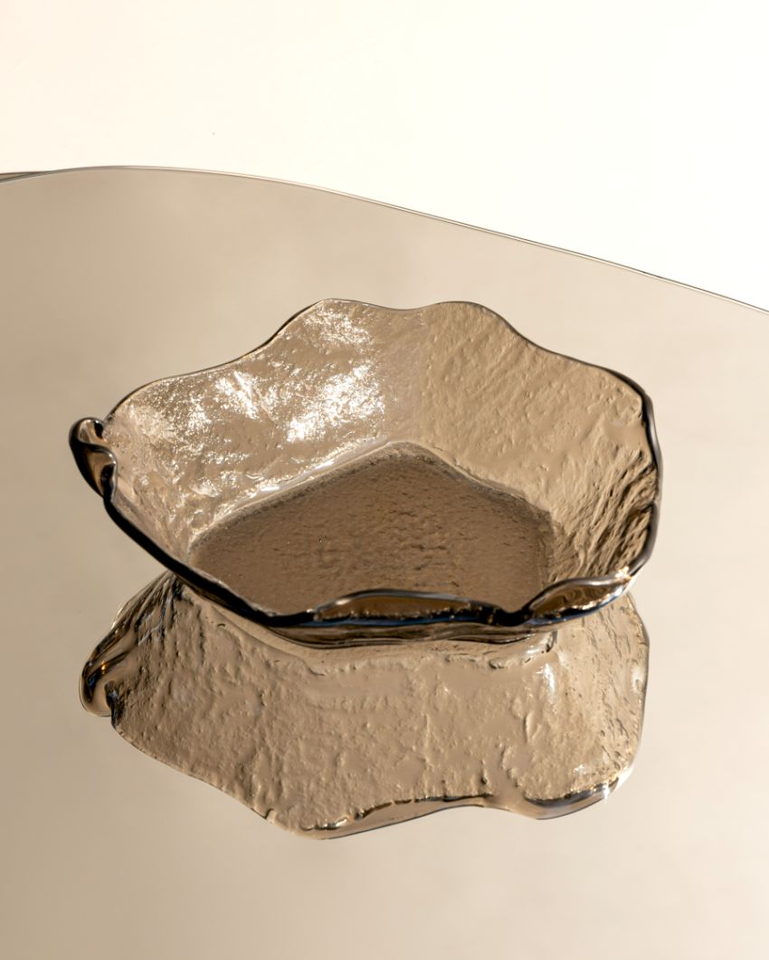 Ember Lava Dusk Brown Glass Accent Bowl