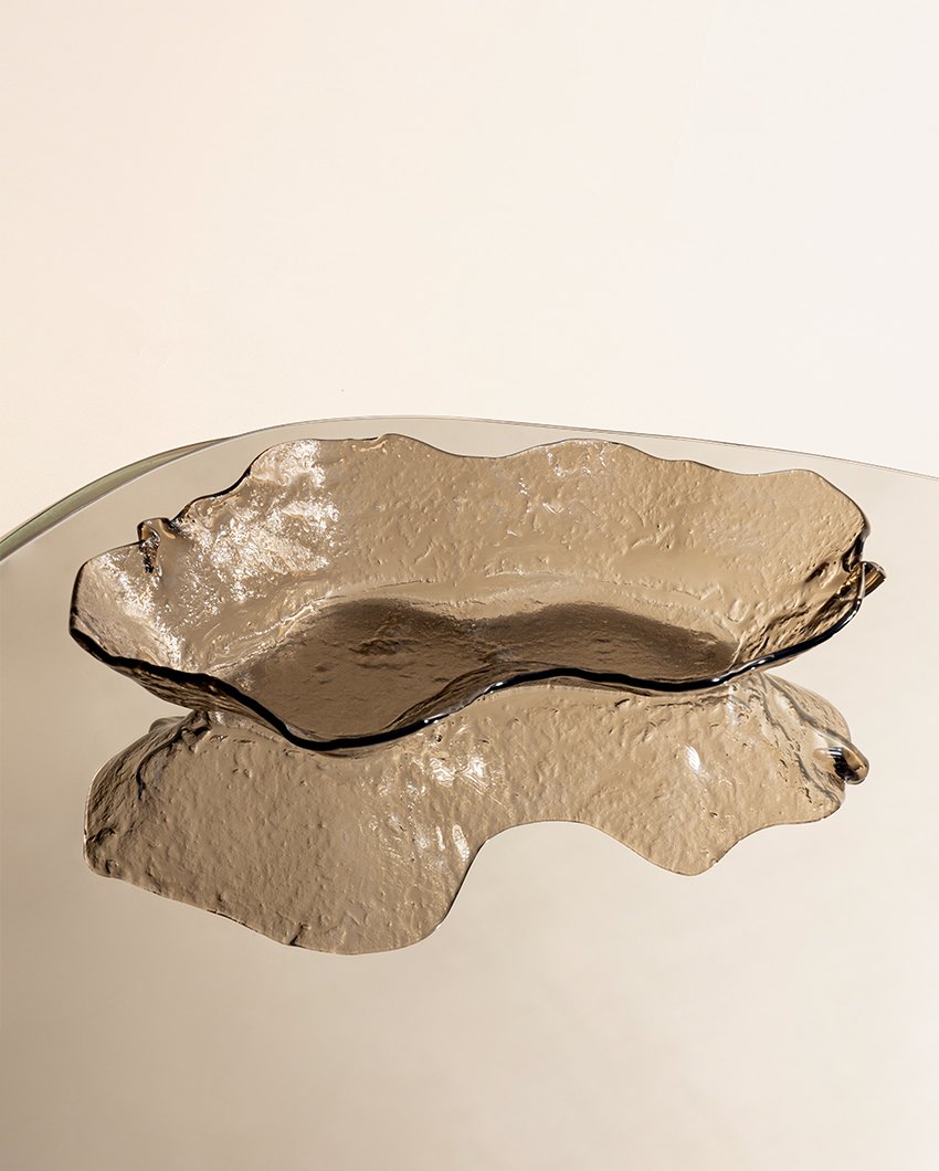 Ember Lava Dusk Brown Glass Accent Bowl
