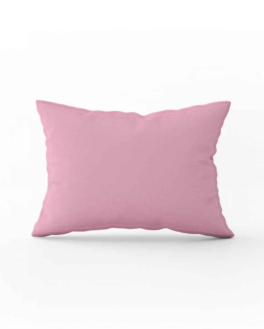 Cozyset Pink Cotton Single Bed Sheet With Pillow Cover | Pack of 2