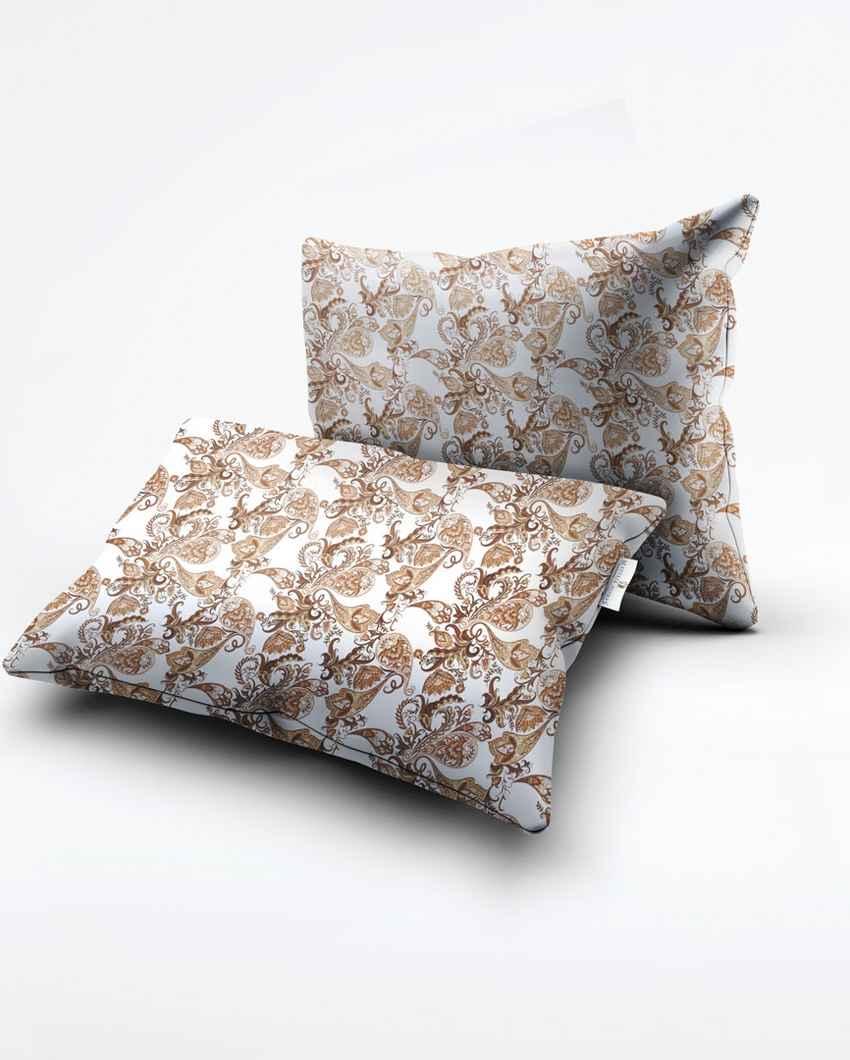 Cozylayer Beige Cotton Super King Bed Sheet With Pillow Covers | Pack of 3