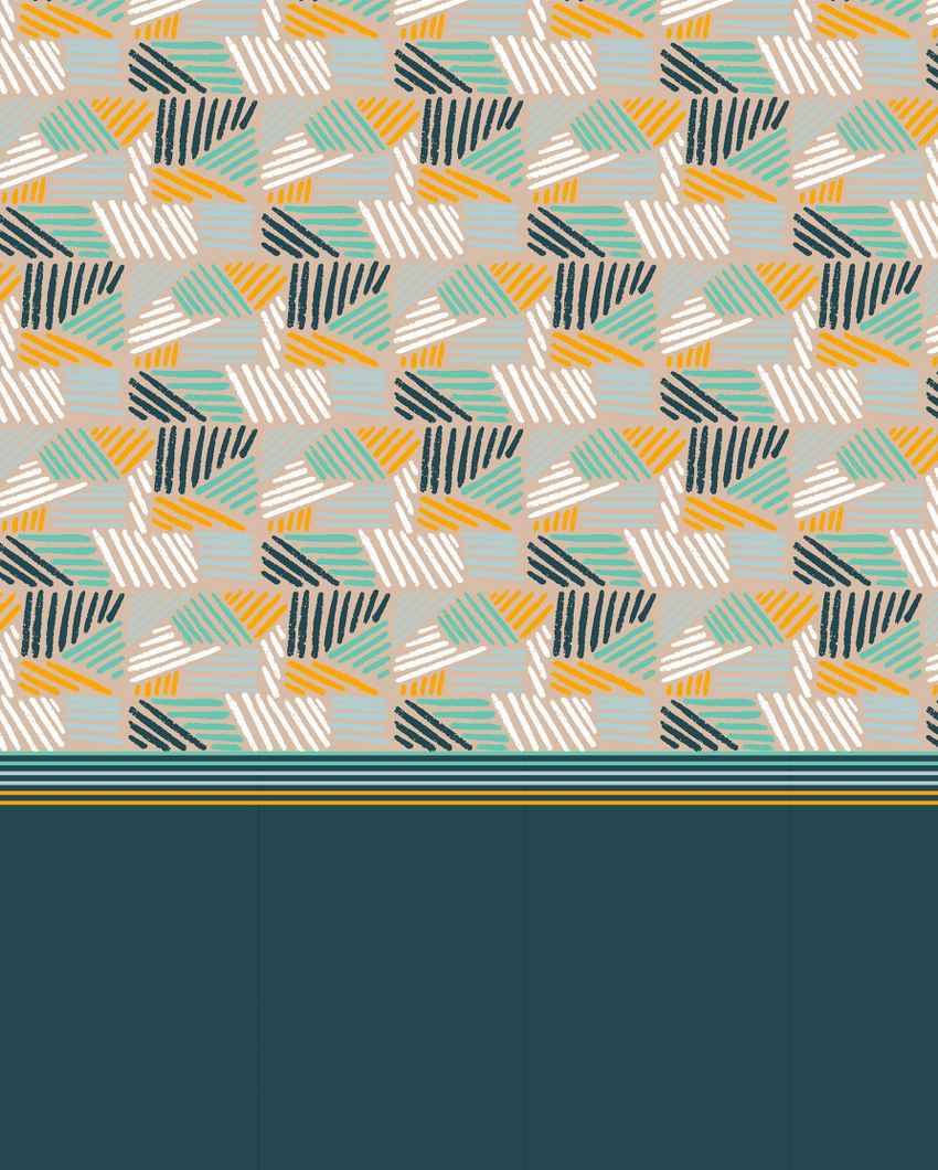 Tucknest Teal Cotton Super King Bed Sheet With Pillow Covers | Pack of 3