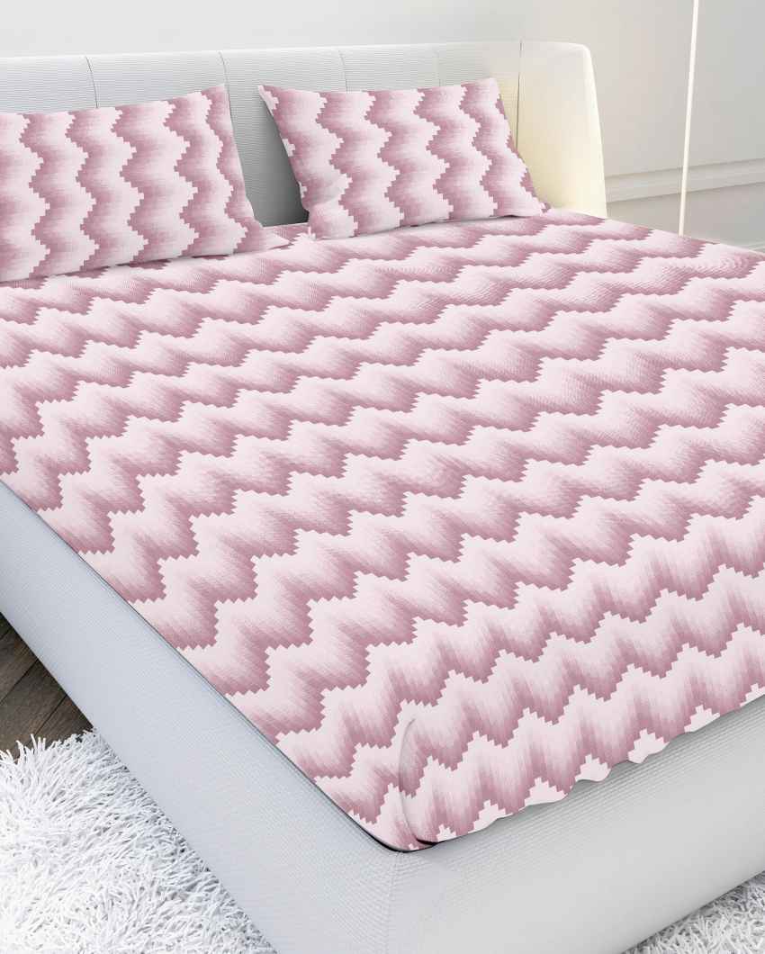 Featherloom Grey Cotton Combed Yarn Super King Bed Sheet With Pillow Covers | Pack of 3