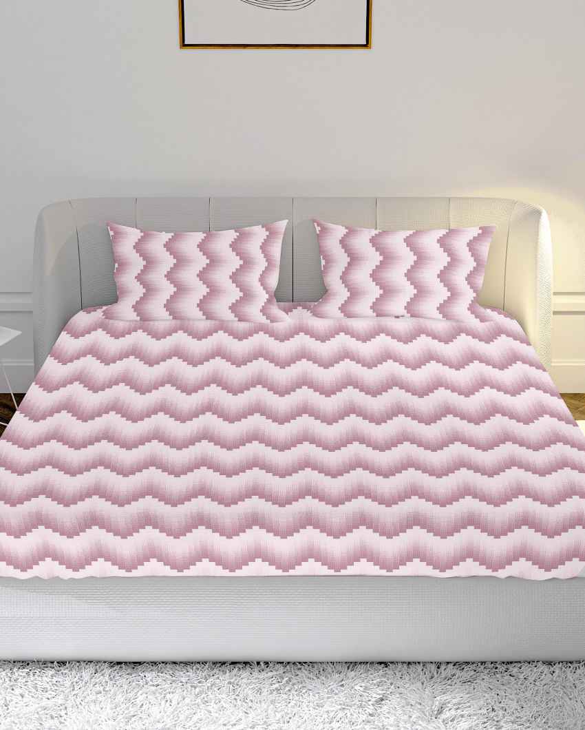 Featherloom Grey Cotton Combed Yarn Super King Bed Sheet With Pillow Covers | Pack of 3
