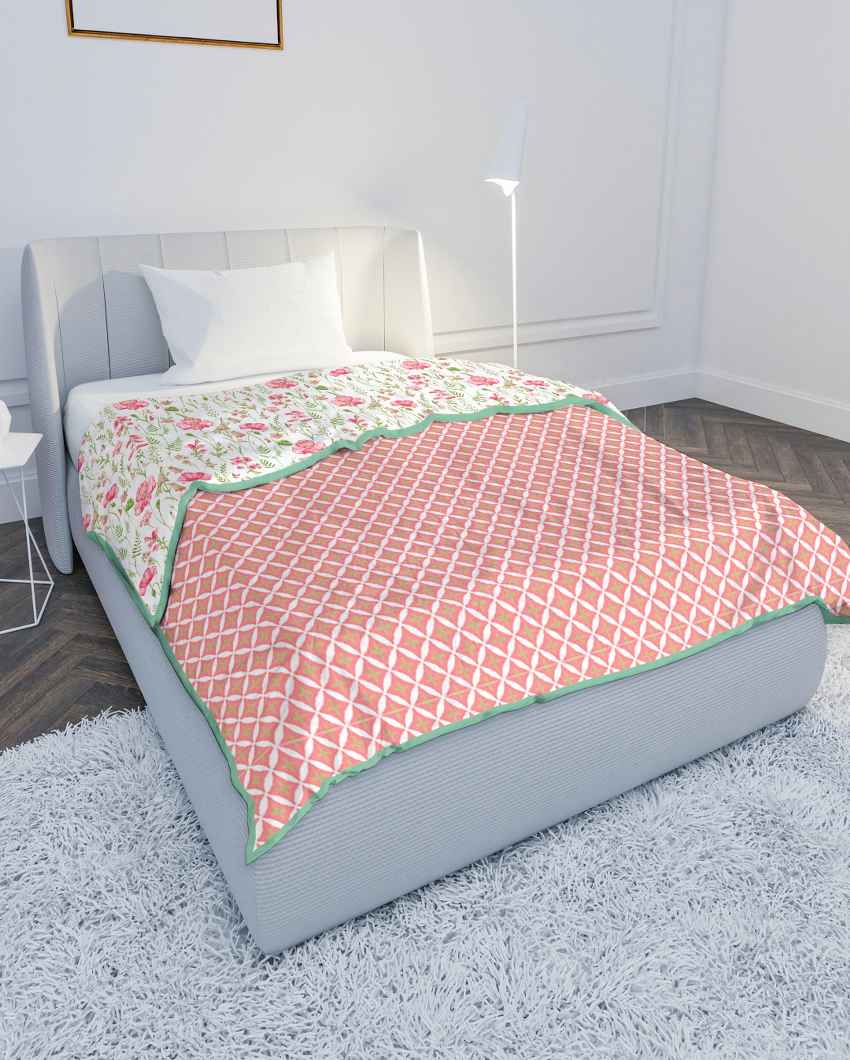 Cloudhaze Crimson Pure Cotton Single Bed Dohar | 60 x 88 inches