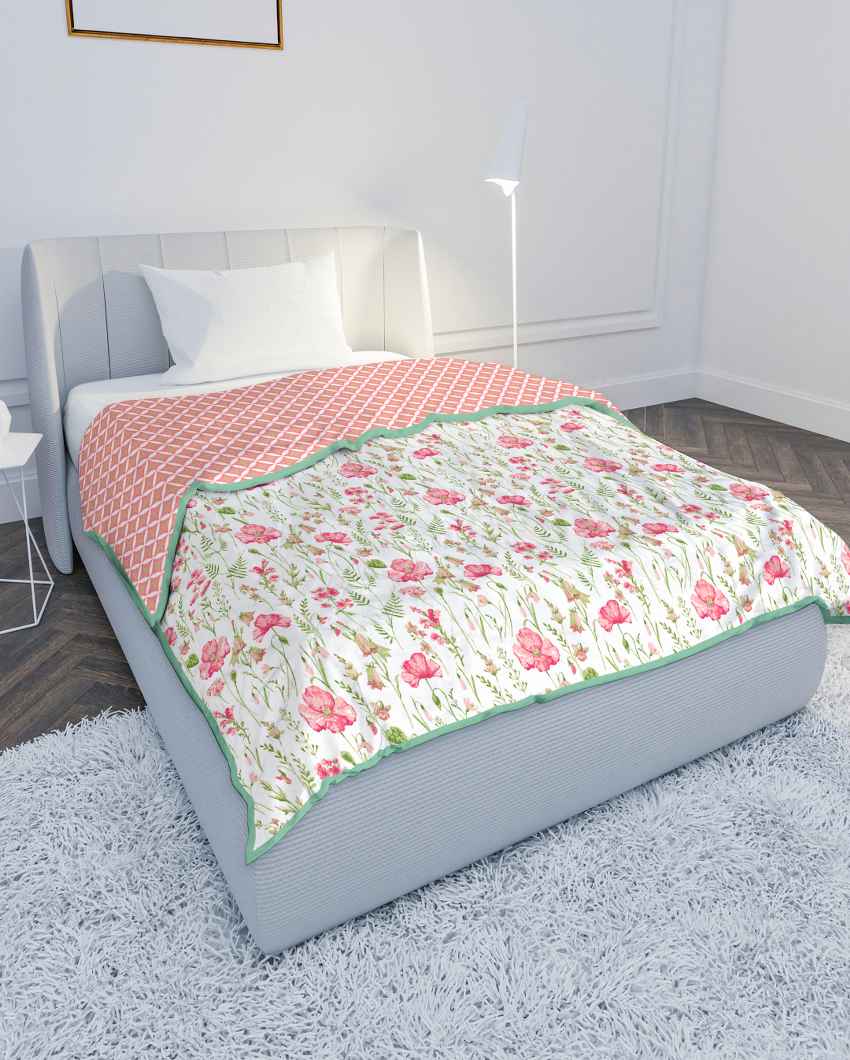 Cloudhaze Crimson Pure Cotton Single Bed Dohar | 60 x 88 inches