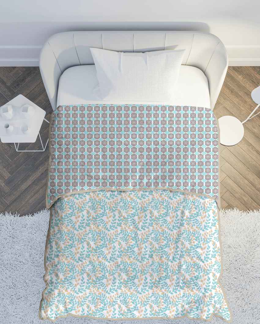 Cradlewrap Blue Pure Cotton Single Bed Dohar | 60 x 88 inches