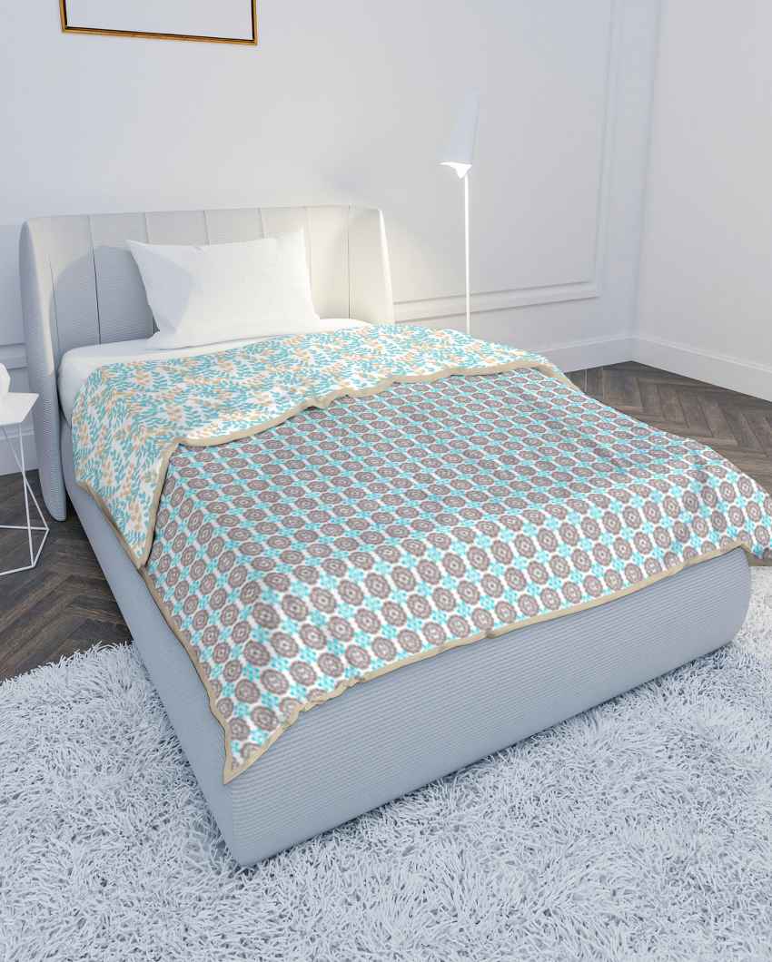 Cradlewrap Blue Pure Cotton Single Bed Dohar | 60 x 88 inches
