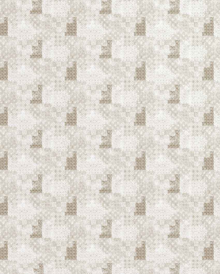 Plushthread Beige Cotton Combed Yarn Super King Bed Sheet With Pillow Covers | Pack of 3
