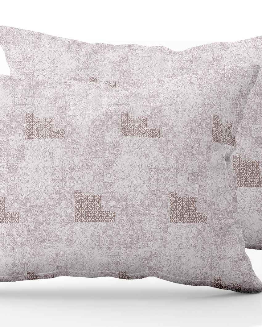 Loomglow Brown Cotton Combed Yarn Super King Bed Sheet With Pillow Covers | Pack of 3