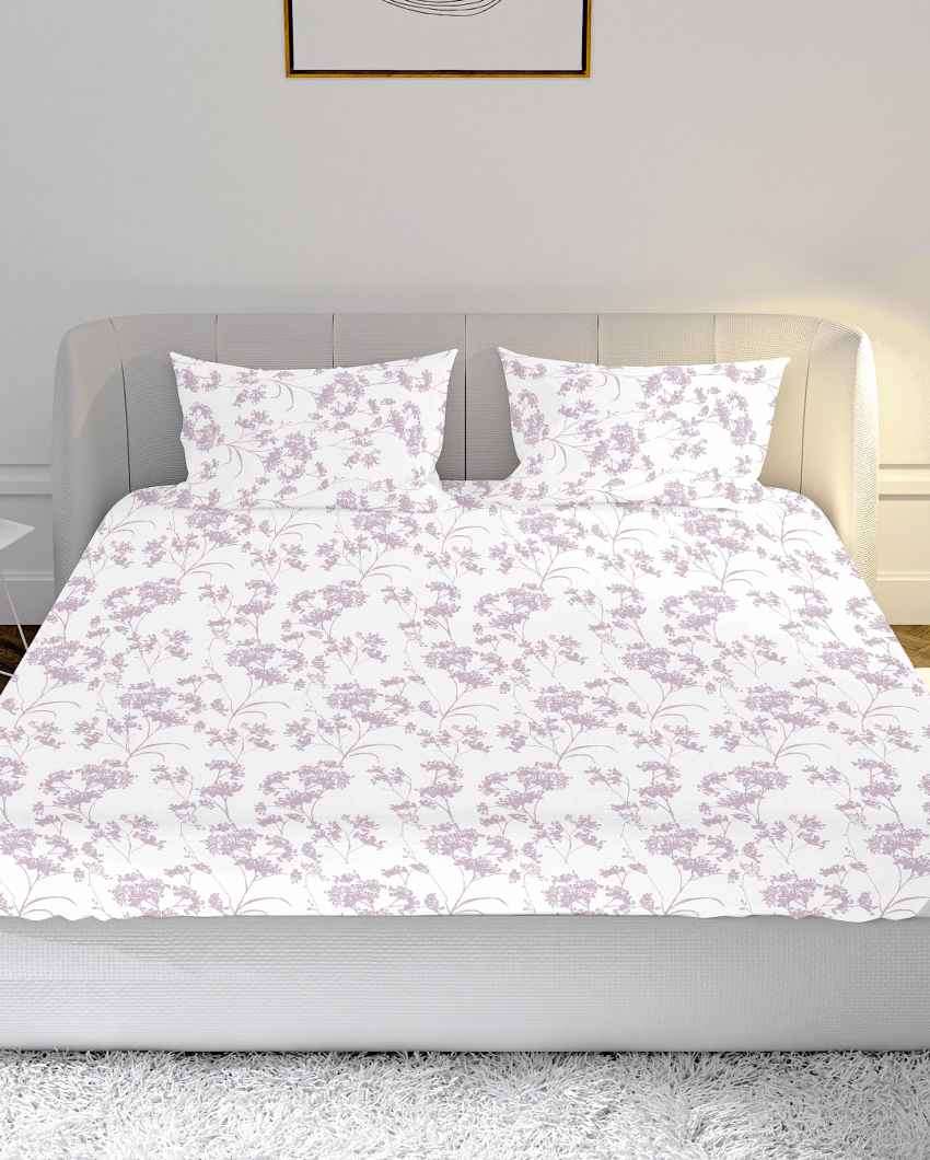 Sheetluxe Pink Cotton Combed Yarn Super King Bed Sheet With Pillow Covers | Pack of 3