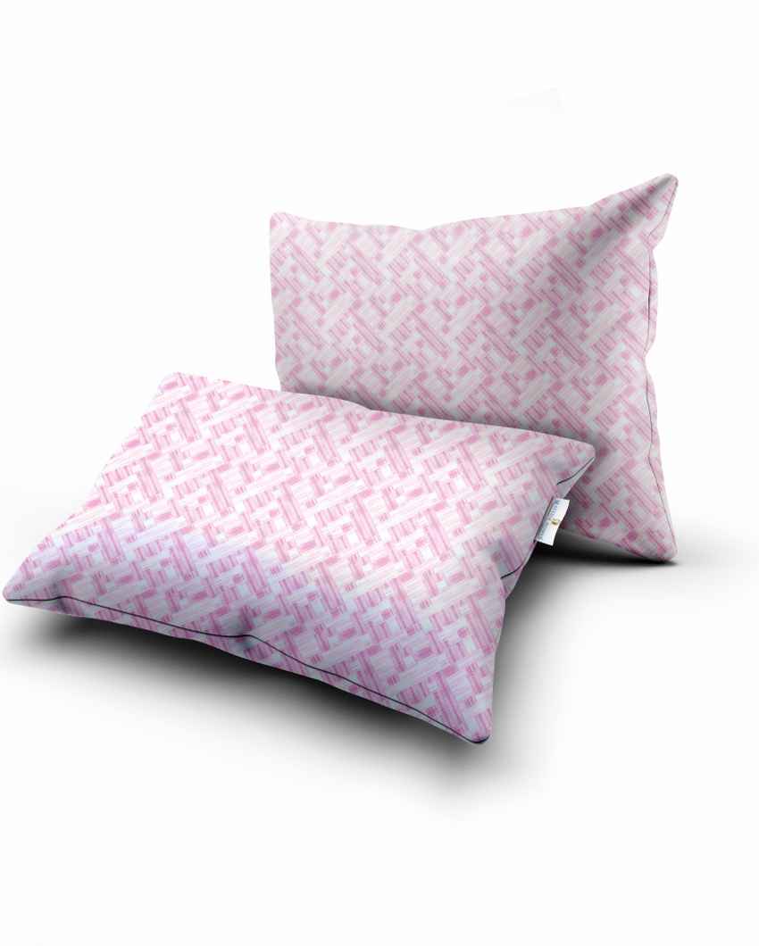 Driftloom Pink Polycotton Super King Bed Sheet With Pillow Covers | Pack of 3