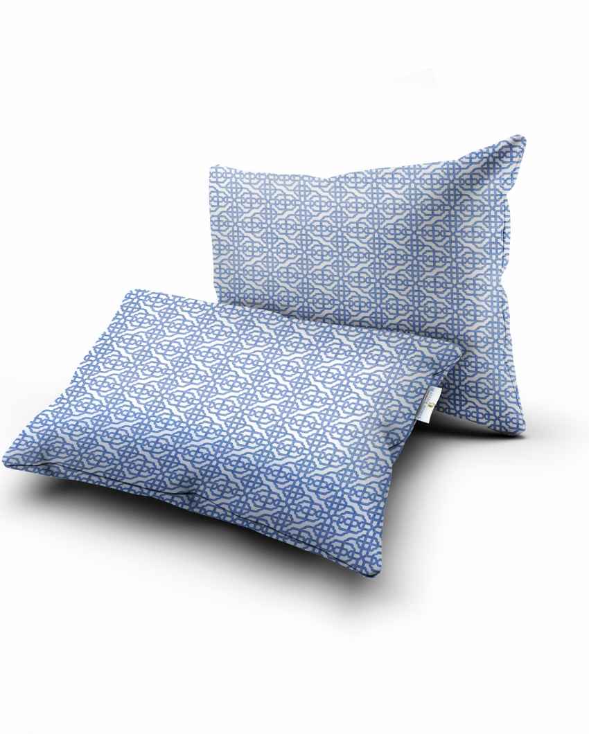 Plushwink Blue Polycotton Super King Bed Sheet With Pillow Covers | Pack of 3