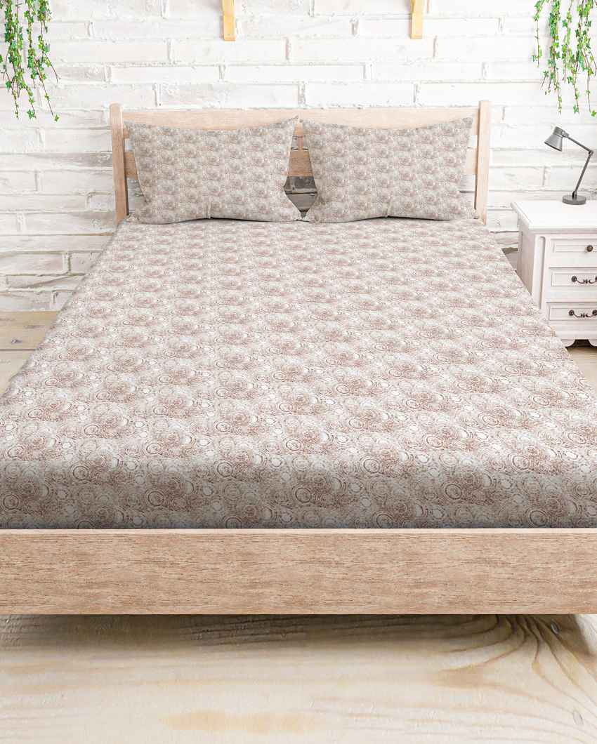 Comfortfold Brown Polycotton Super King Bed Sheet With Pillow Covers | Pack of 3
