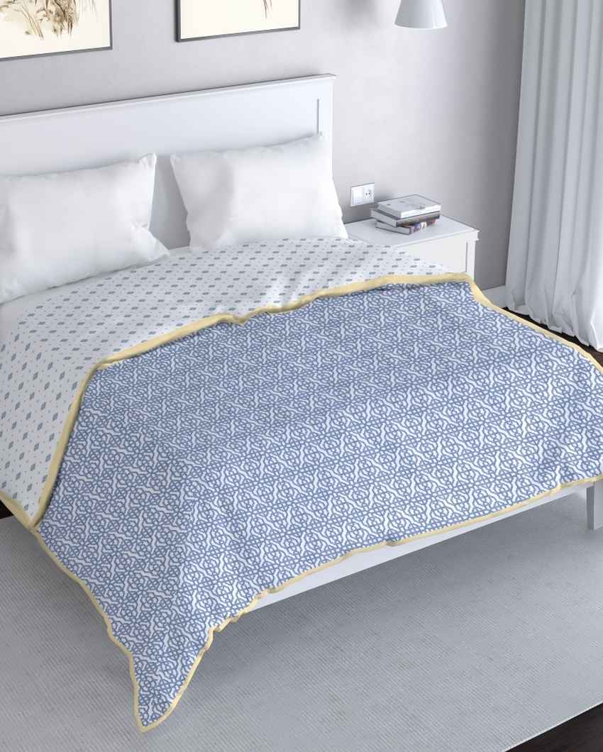 Chillfold Blue Cotton Double Bed Dohar | 87 x 94 inches