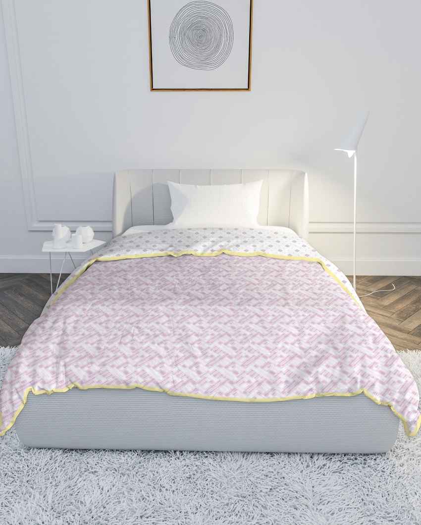 Quiltloom Pink Cotton Single Bed Dohars | Set of 2 | 60 x 88 inches