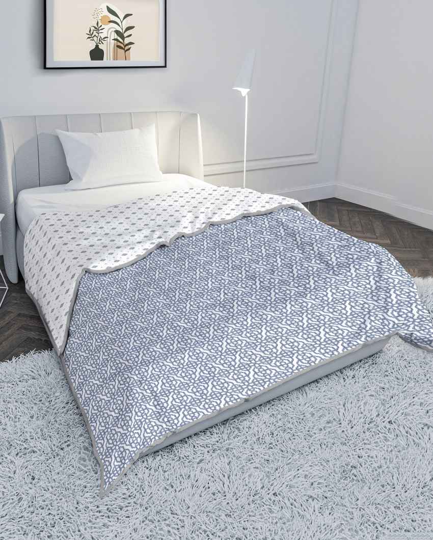 Velvetnest Blue Cotton Single Bed Dohars | Set of 2 | 61 x 88 inches