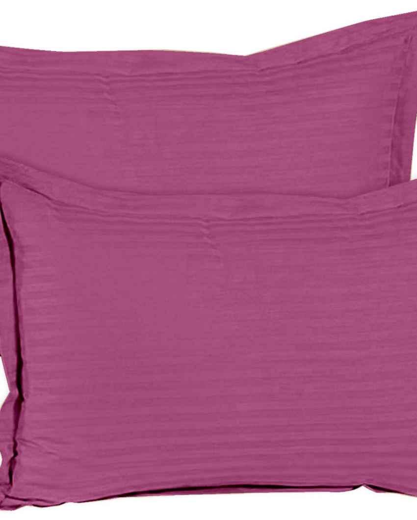 Restloom Tuberose Pink Cotton Satin Queen Bed Sheet With Pillow Covers | Pack of 3