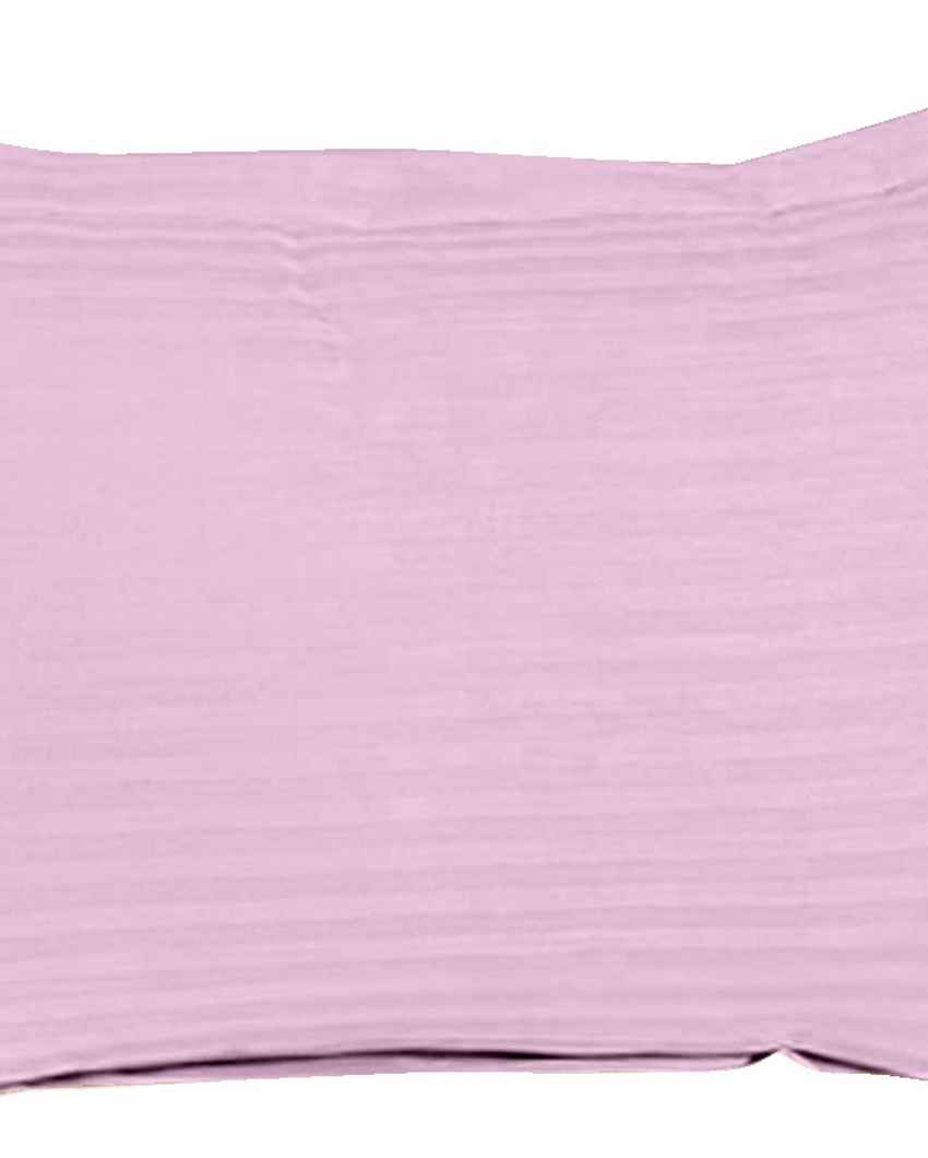 Threadtuck Baby Pink Cotton Satin Single Bed Sheet With Pillow Cover | Pack of 2