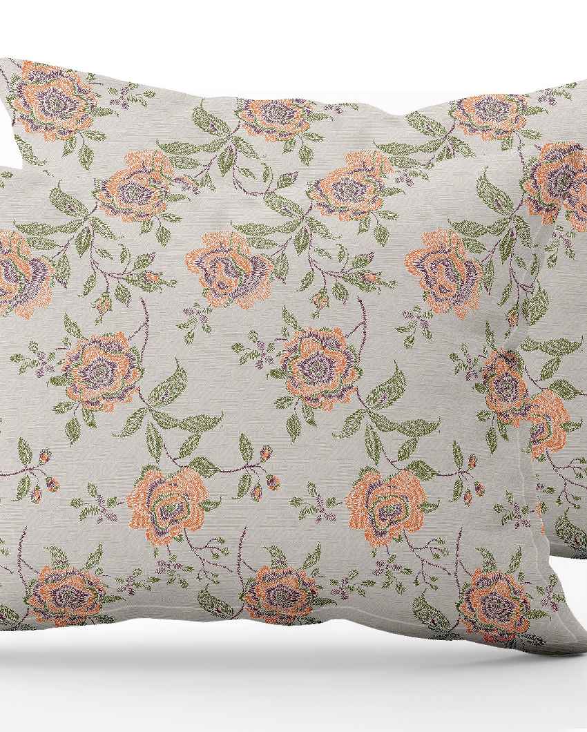 Driftlace Beige Cotton Combed Yarn Super King Bed Sheet With Pillow Covers | Pack of 3