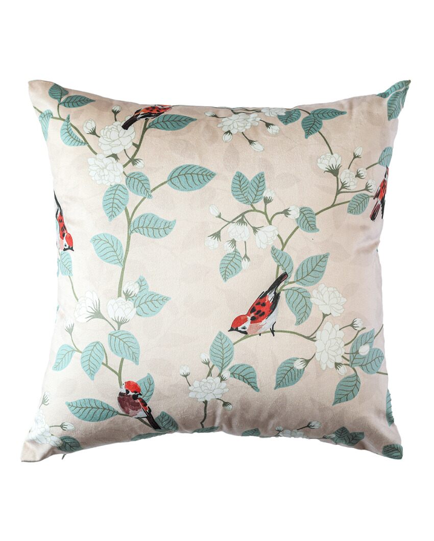 Mallika Printed Velvet Cushion Covers | 16 x 16 inches