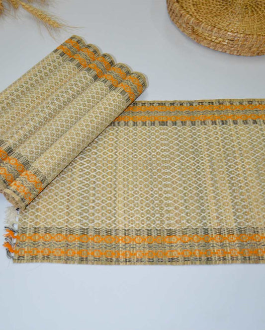 Ivory Madurkathi Tassels Placemats | Set of 6 | 18 x 12 inches