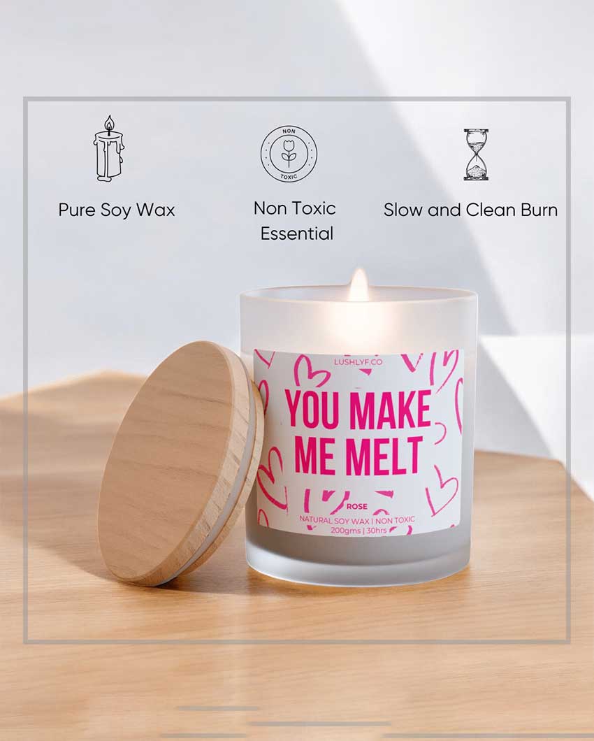 Make Me Melt Valentine’s Rose Soy Wax Candle | 3 x 4 inches | 200ml