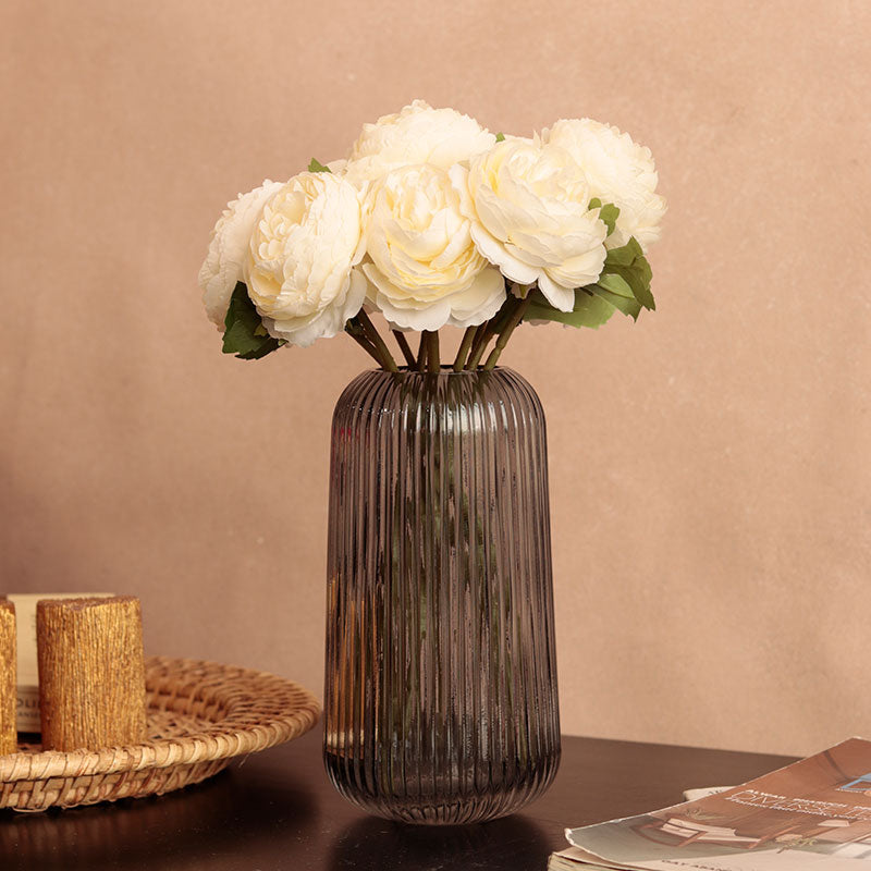 White Artificial Peony Flower Sticks | Set of 10