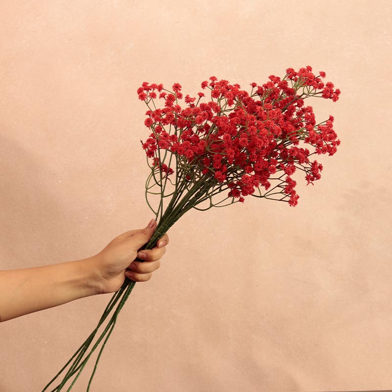 Artificial Baby's Breath Sticks | Set of 6 Red