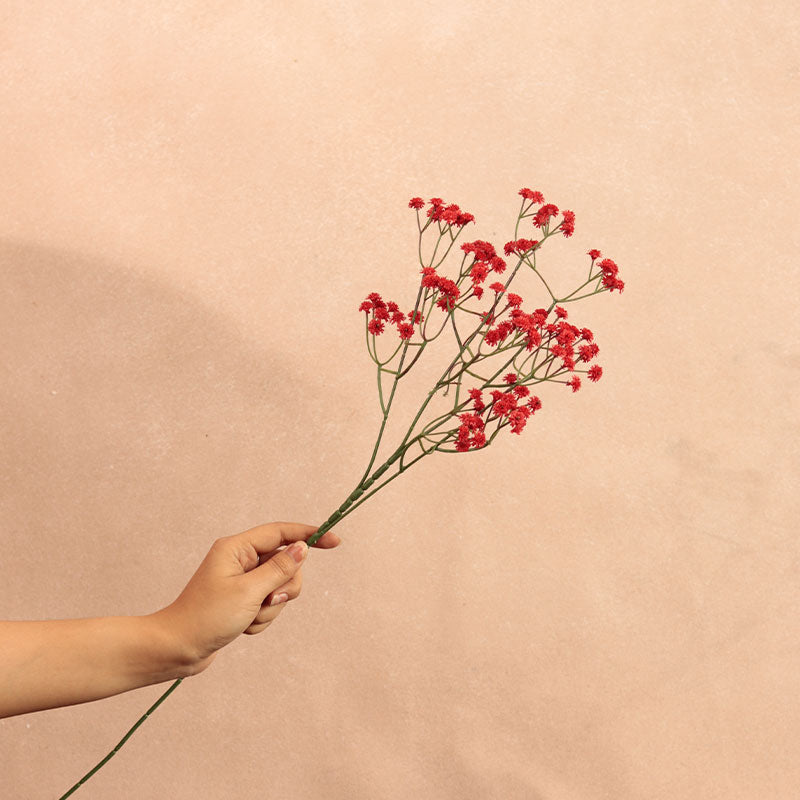 Artificial Baby's Breath Sticks | Set of 6 Red
