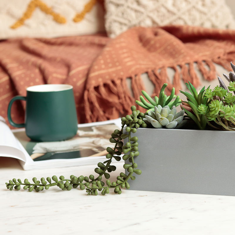 Artificial Succulents in Rectangular Tray Default Title
