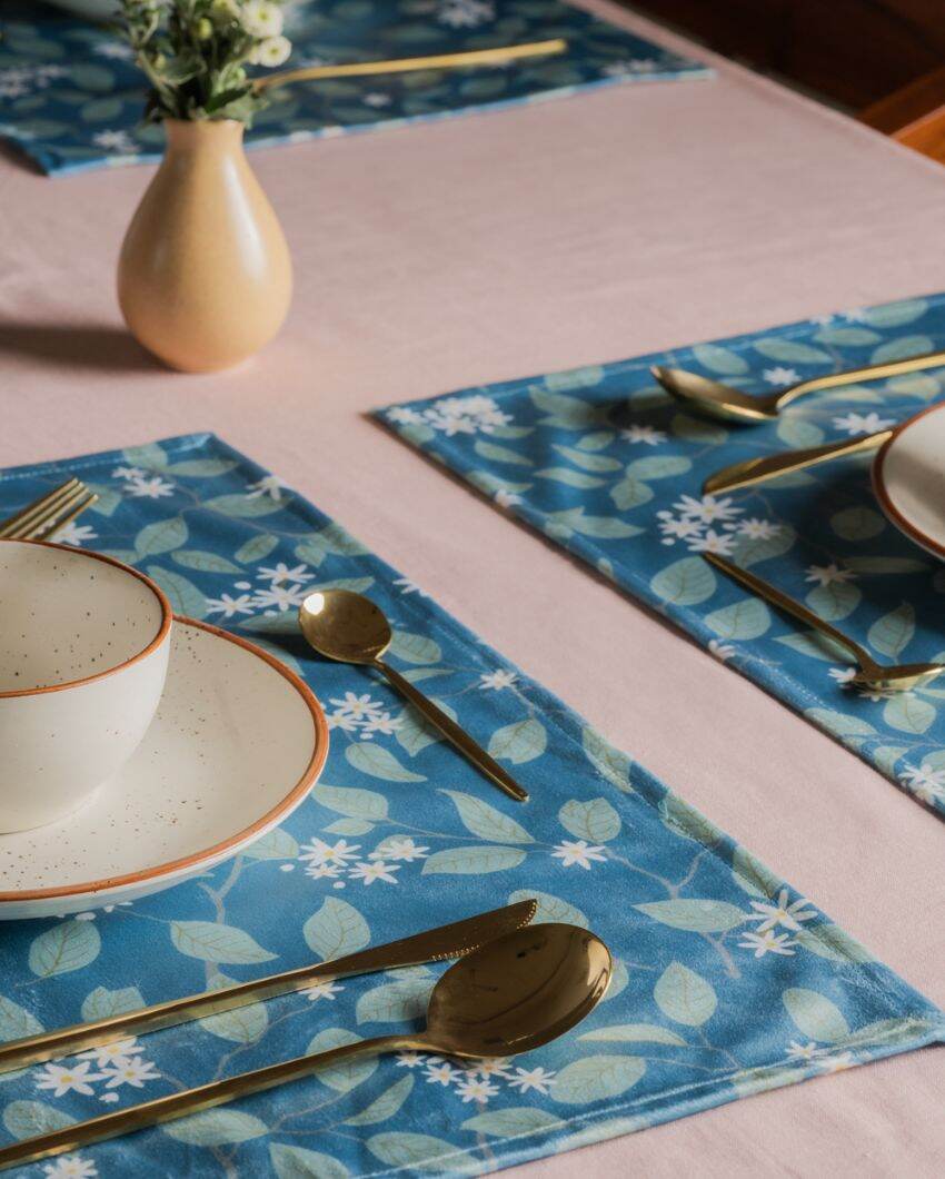 Mogra Printed Velvet Placemats | 13 x 19 inches