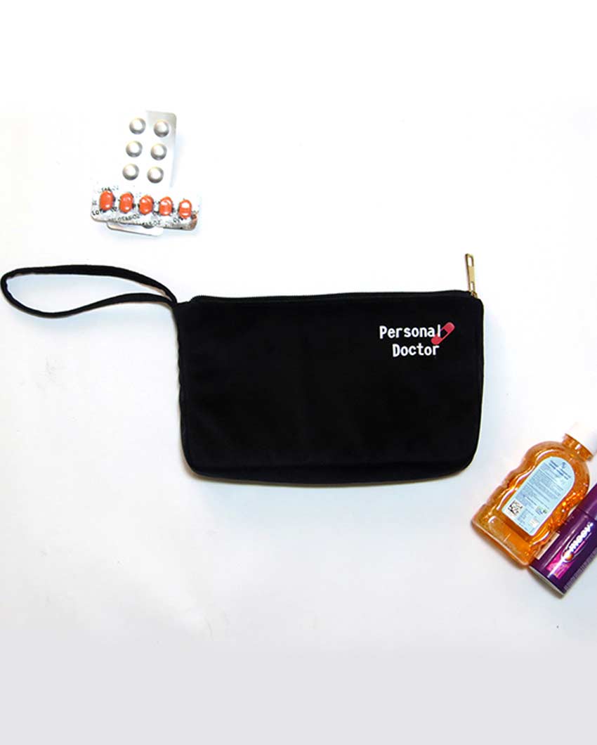 Compact Black Currant Medicine Pouch Bag | 9 X 2 X 6 inches