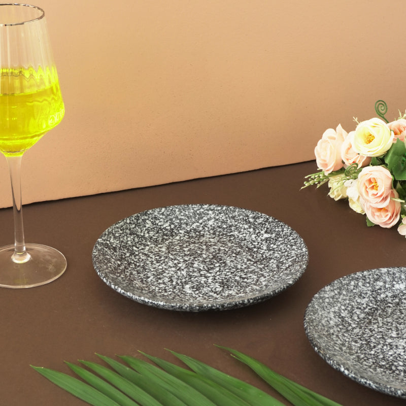Marble Finished Ceramic Quarter Plates | Set of 2 Default Title