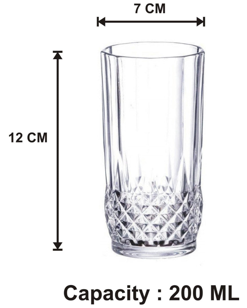Classic Tumbler Clear Glass Water & Juice Glasses | 200ML | 3 x 5 inches
