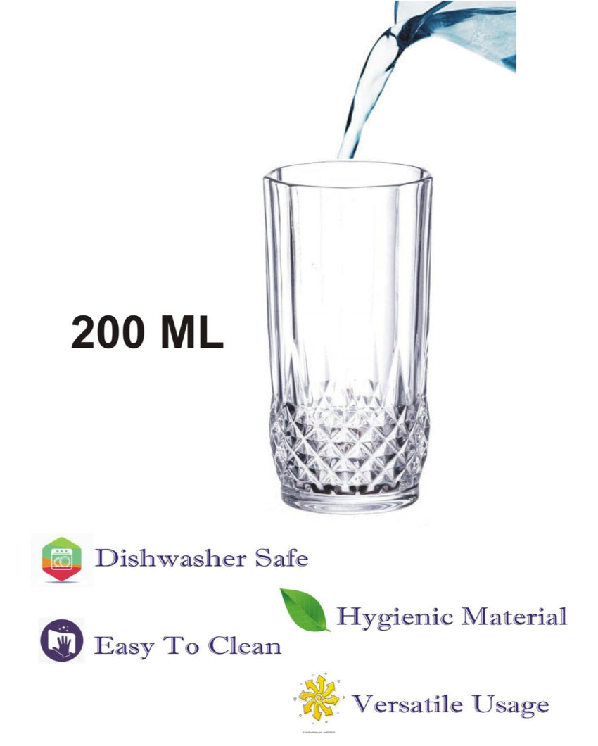 Classic Tumbler Clear Glass Water & Juice Glasses | 200ML | 3 x 5 inches