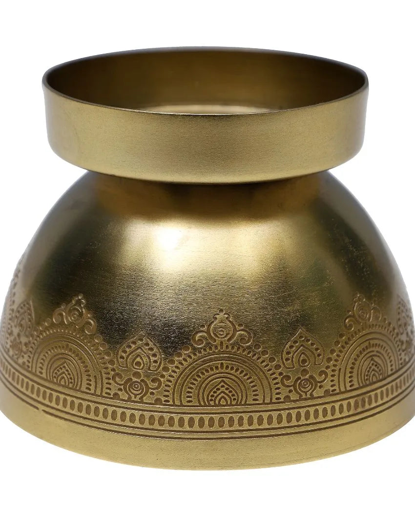 Dohar Brass Plated Candle Stand