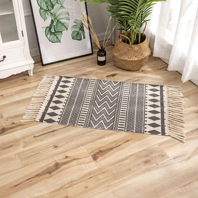 Grey Pattern Accent Floor Mat | 34 x 21 inches