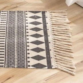 Grey Pattern Accent Floor Mat | 34 x 21 inches